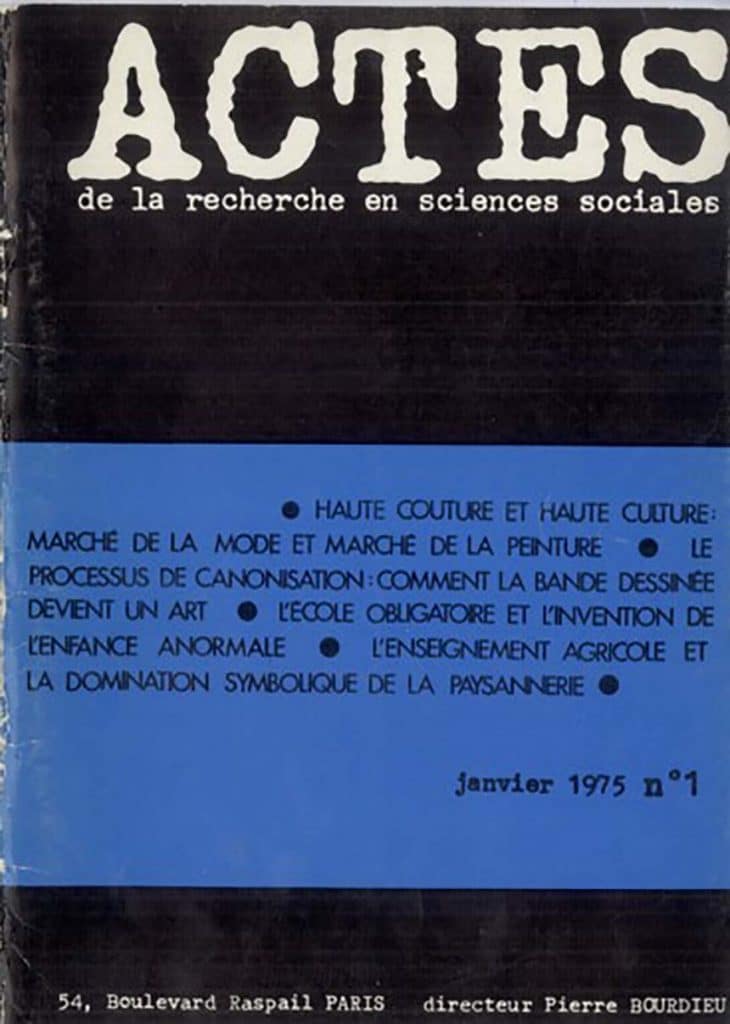 Actes de la recherche en sciences sociales numéro 1 janvier 1975
